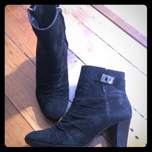 Black suede ankle boots